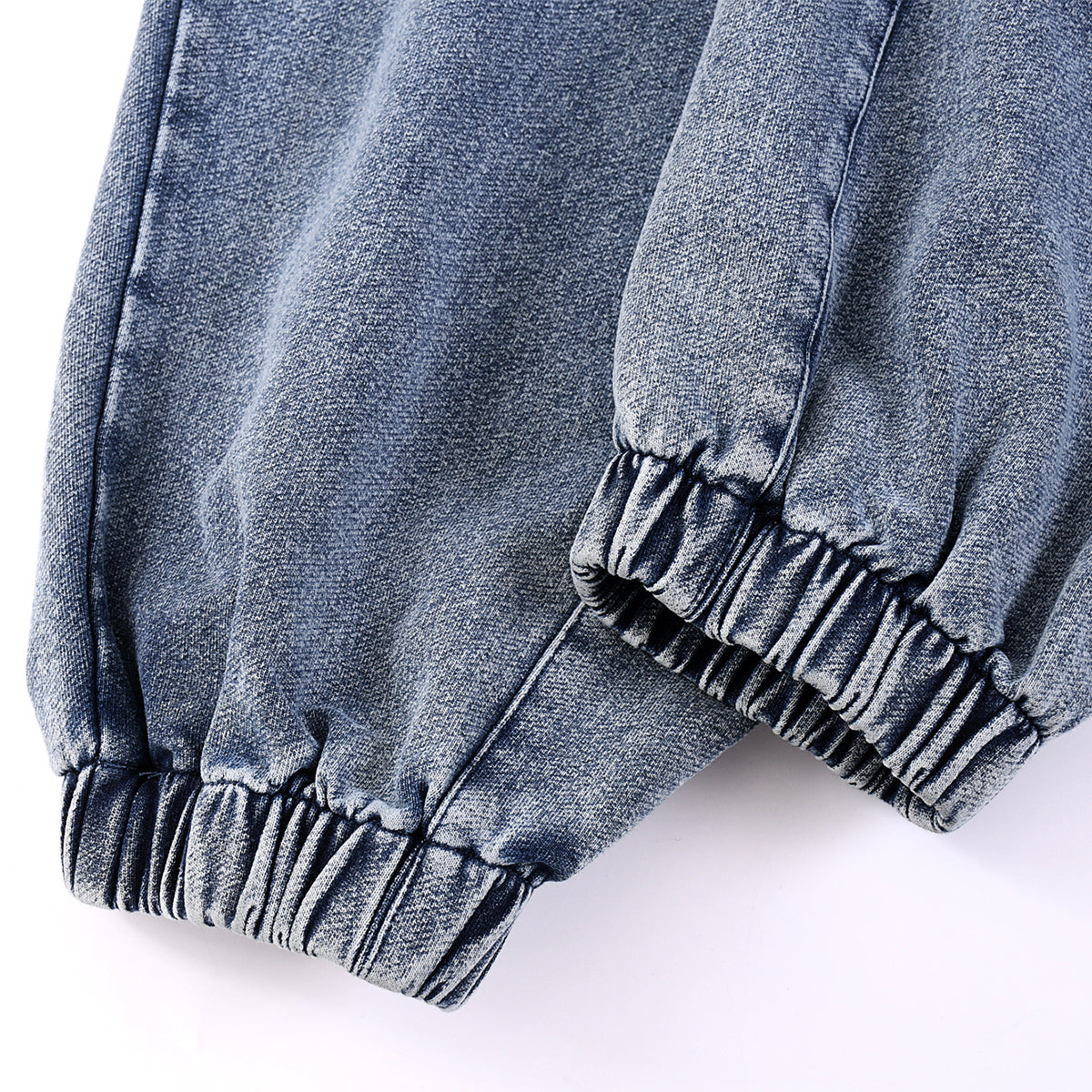 Washed Baggy Knit Denim Joggers