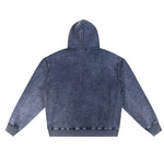Knit Denim Kangaroo Pocket Hoodie
