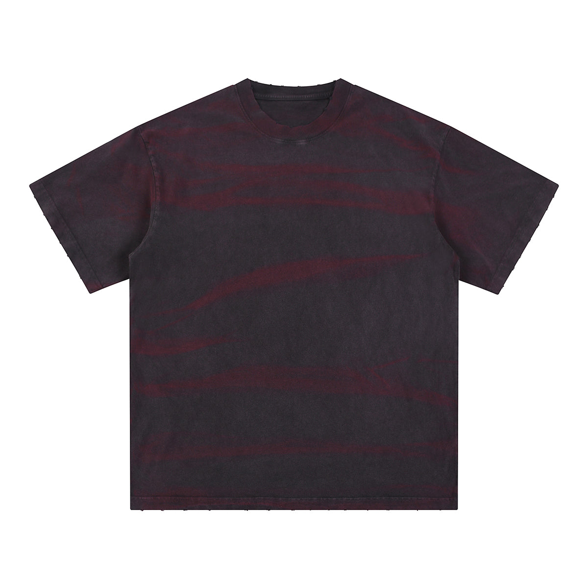 Stripe Tie-Dye Distressed Edge Tee 250gsm