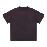 Stripe Tie-Dye Distressed Edge Tee 250gsm