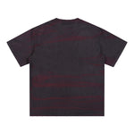 Stripe Tie-Dye Distressed Edge Tee 250gsm