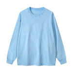 Crew Neck Acid Wash Sweatshirt-INNBLAC Fashion Apparel