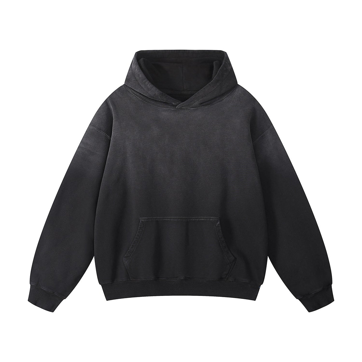 Stone Wash Kangaroo Pocket Hoodie-INNBLAC Fashion Apparel