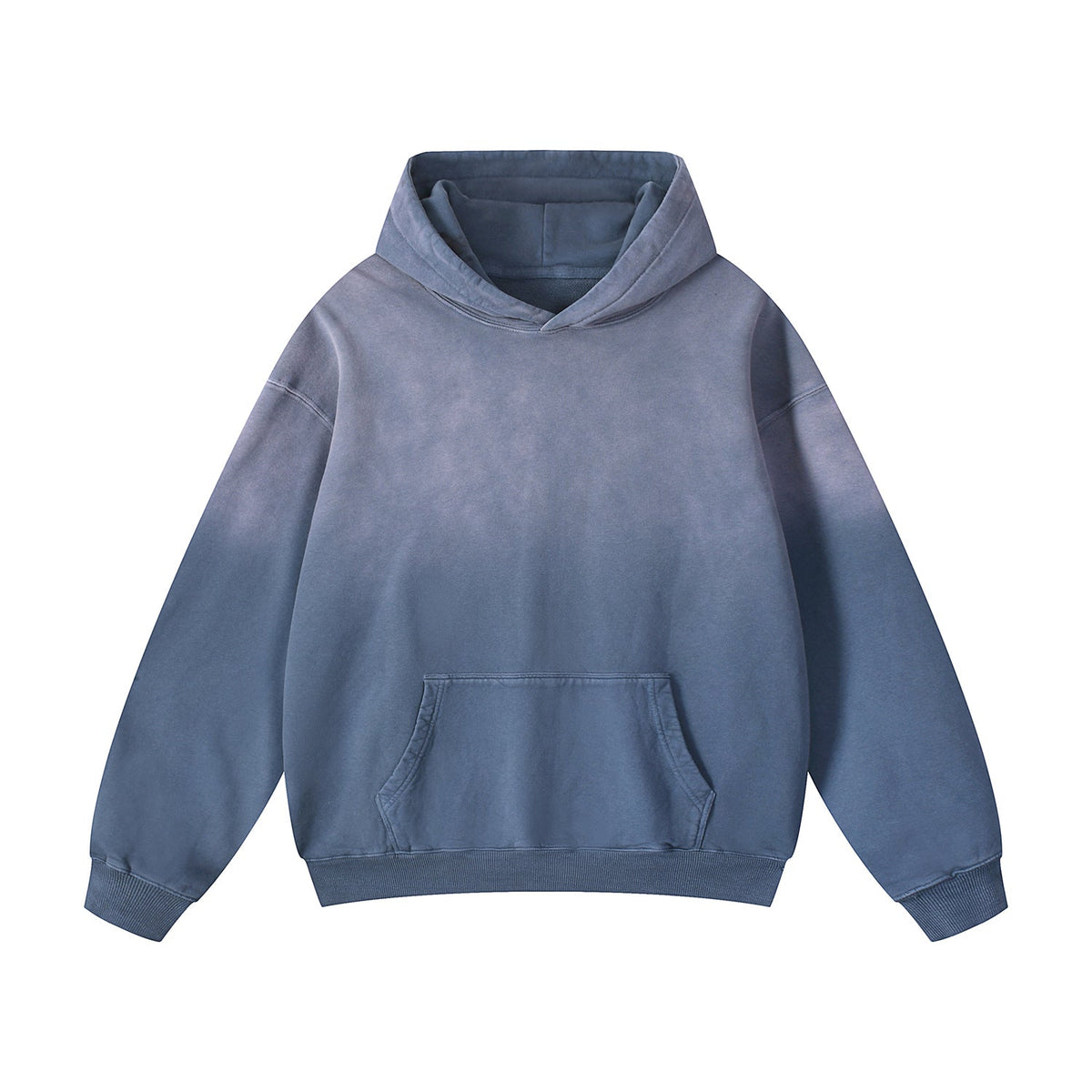 Stone Wash Kangaroo Pocket Hoodie-INNBLAC Fashion Apparel