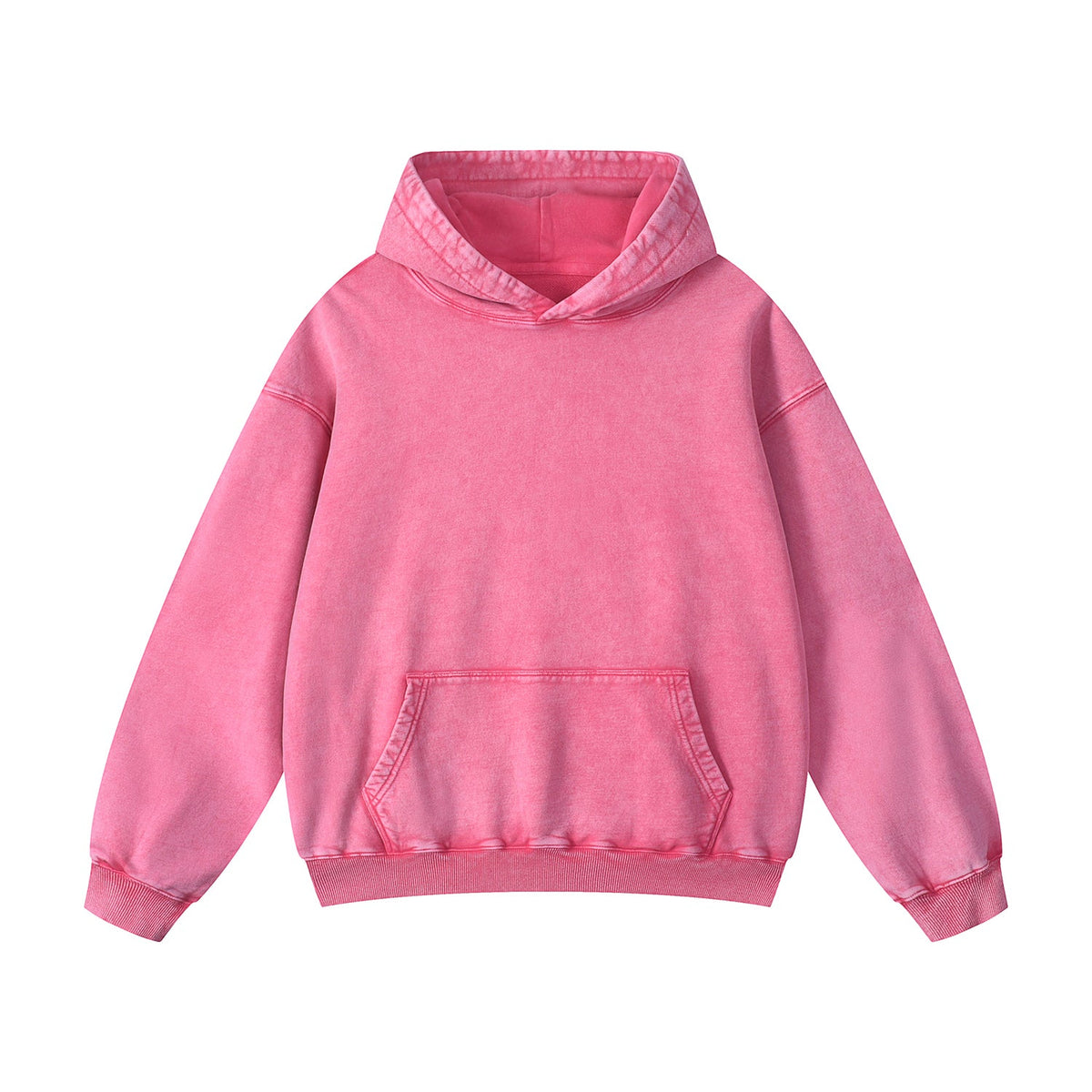 Washed Faded Kangaroo Pocket Hoodie-INNBLAC Fashion Apparel