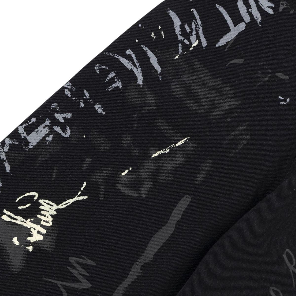 Smoke Rise Graffiti Black Wide-Leg Printed Jeans