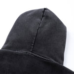 Front Pocket Button Detail Oversized Washed Hoodie