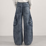 Distressed Wide Leg Cargo Pants