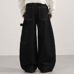 Black Cargo High Waist Wide Leg Jeans