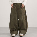 Curved Blade Wide Leg Patchwork Casual Pants