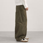 Curved Blade Wide Leg Patchwork Casual Pants