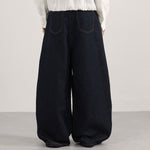 Knife Cut Patchwork High Waist Wide Leg Jeans