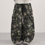 Star Print Oversized Cargo Pants