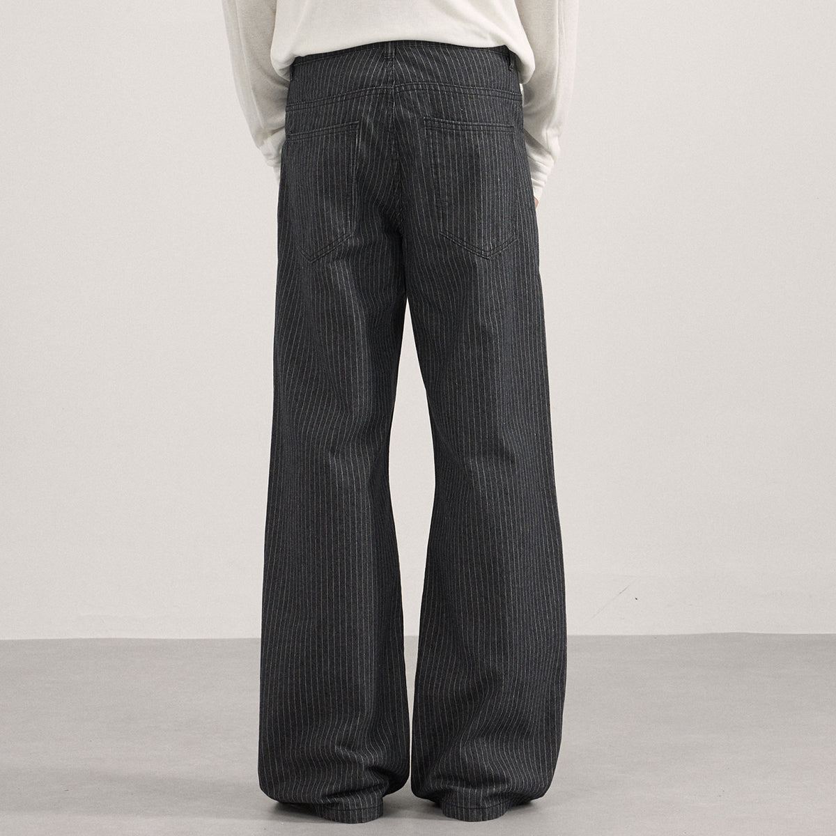 Tailored High Waist Wide Leg Striped Pants