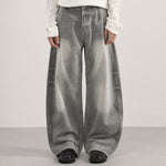 Vintage Gray Distressed High Waist Jeans