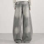 Vintage Gray Distressed High Waist Jeans