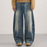 Curved Blade Wide Leg High Waist Vintage Jeans