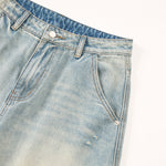 Distressed Light Wash Vintage Wide Leg Pants