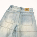 Distressed Light Wash Vintage Wide Leg Pants