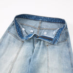 Oversized Pocket Distressed Wide Leg Vintage Jeans