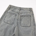 Wide Leg High Waist Distressed Denim Jeans