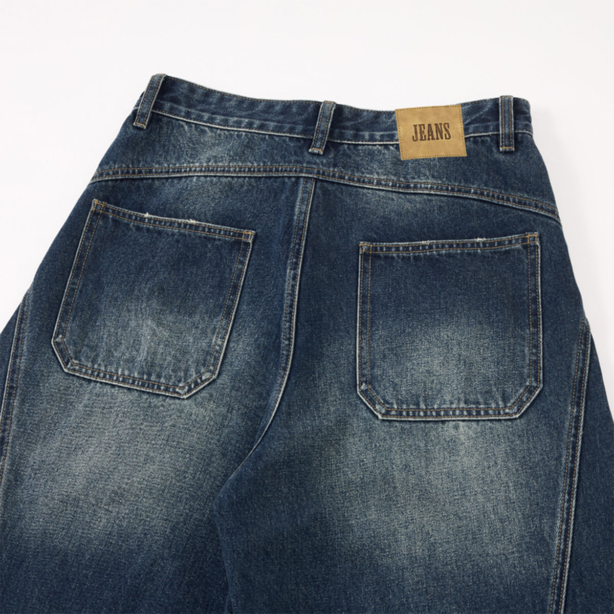 Retro Patchwork Curved Blade Denim Jeans