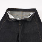 Contrast Stitching Wide Leg Dark Wash Denim Jeans
