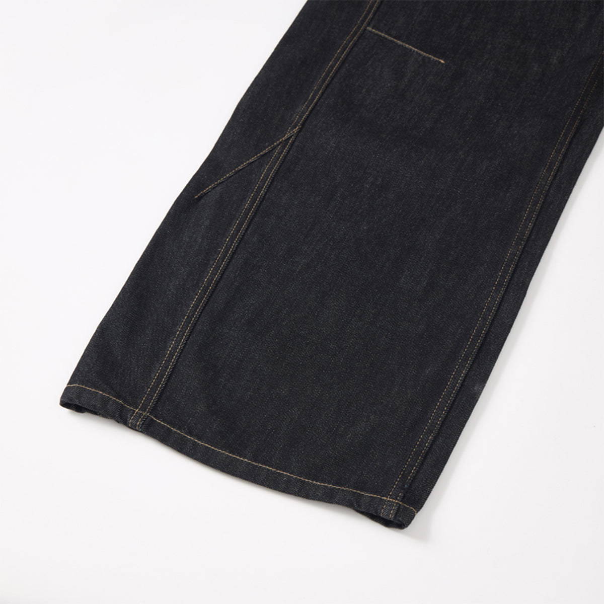 Contrast Stitching Wide Leg Dark Wash Denim Jeans