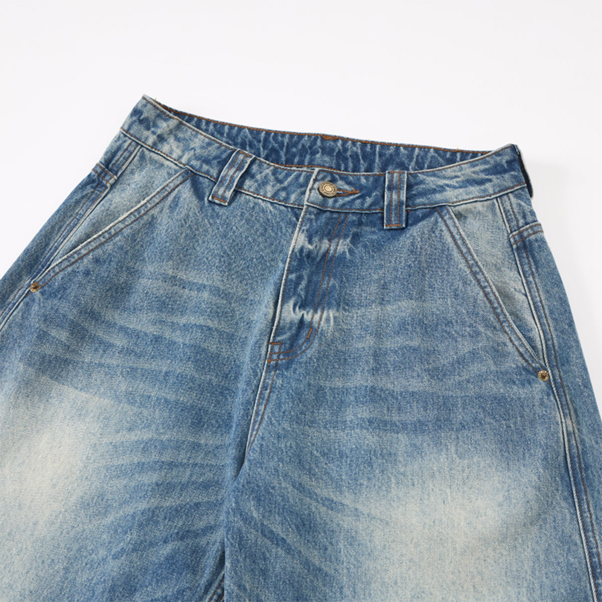 Curved Blade Wide Leg High Waist Vintage Jeans