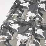 Utility Style Camo Print Wide Leg Cargo Pants