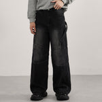 Artistic Patchwork Vintage Black Wide Leg Jeans