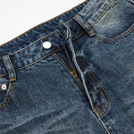 Ripped Wide Leg Vintage Fade Distressed Denim Jeans