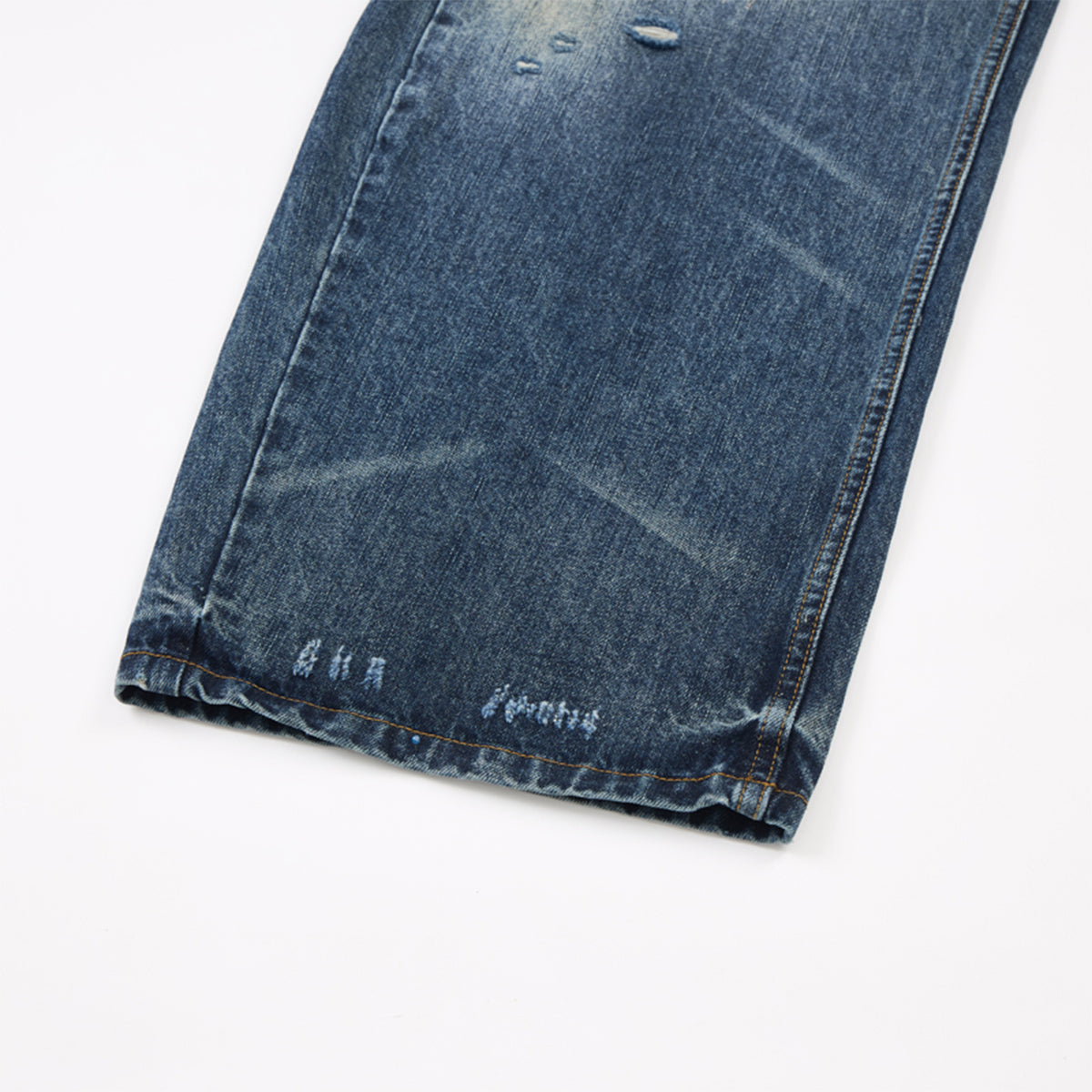 Ripped Wide Leg Vintage Fade Distressed Denim Jeans