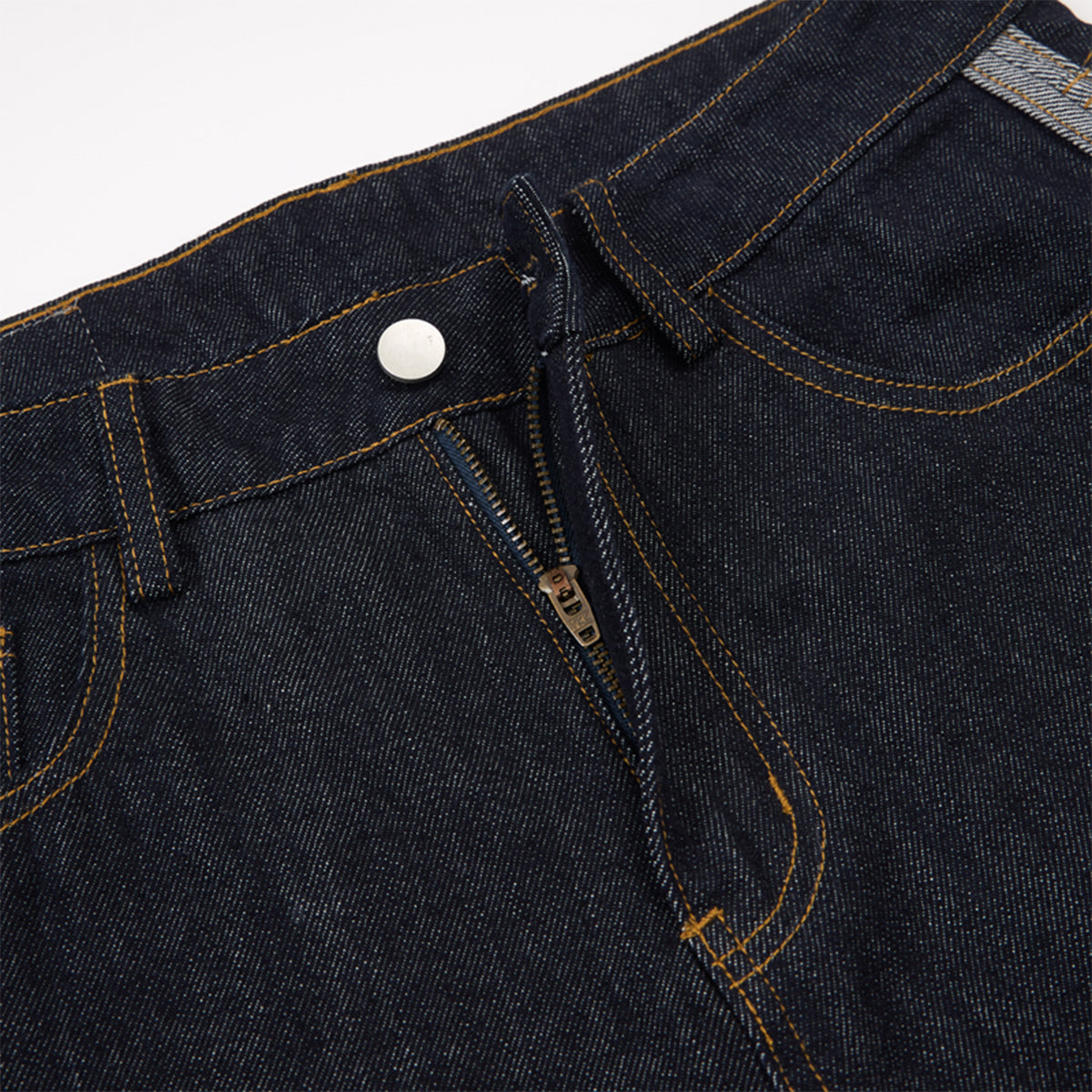 Wide Leg Contrast Stripe Denim Jeans