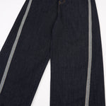 Wide Leg Contrast Stripe Denim Jeans