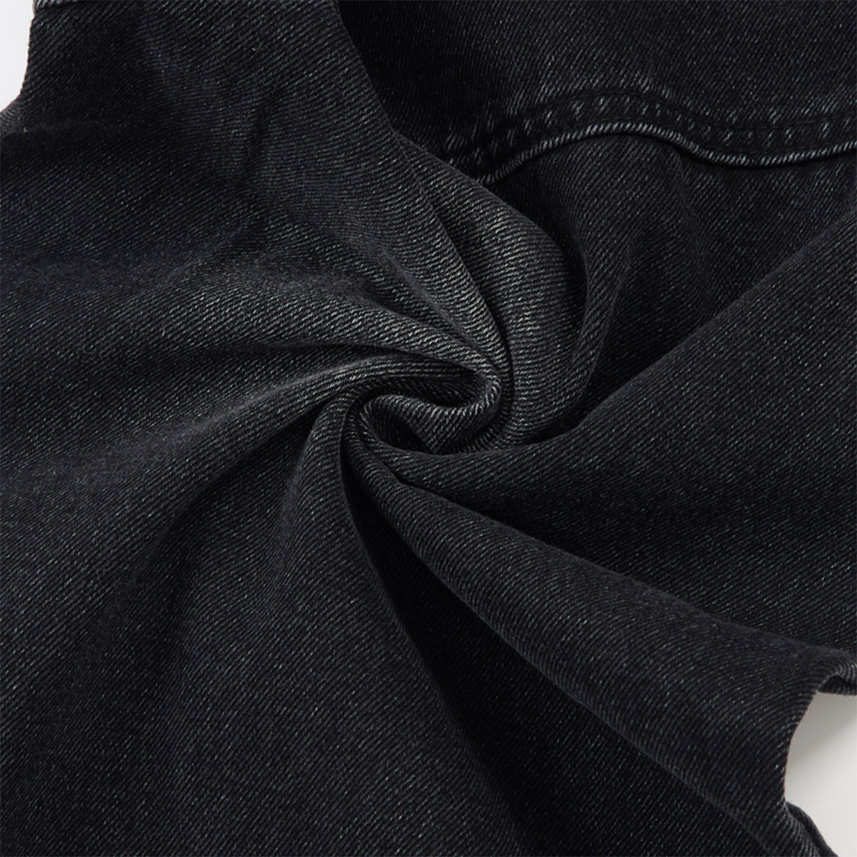 Artistic Patchwork Vintage Black Wide Leg Jeans