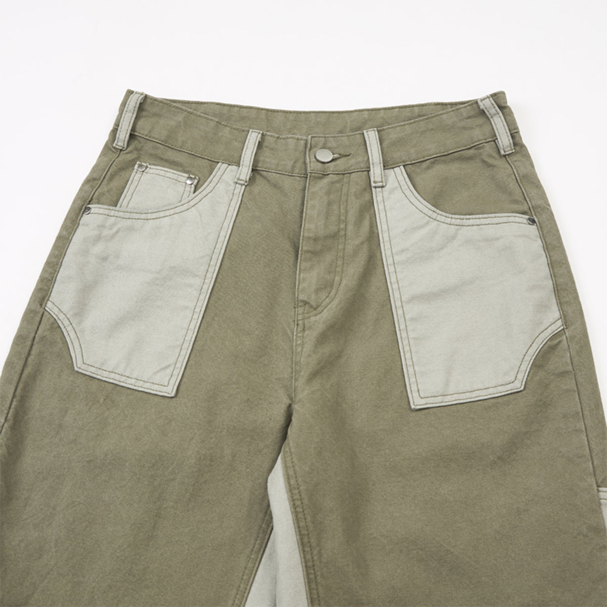 Cargo Contrast Pocket Loose Fit Pants