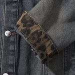 Leopard Patchwork Denim Trucker Jacket