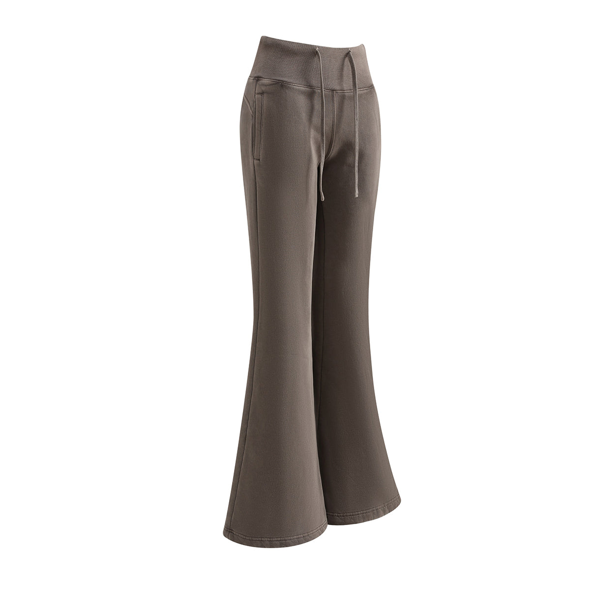 Low-Rise Washed Fleece Flare Sweatpants