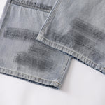 Spray-Painted Patchwork Distressed Baggy Jeans