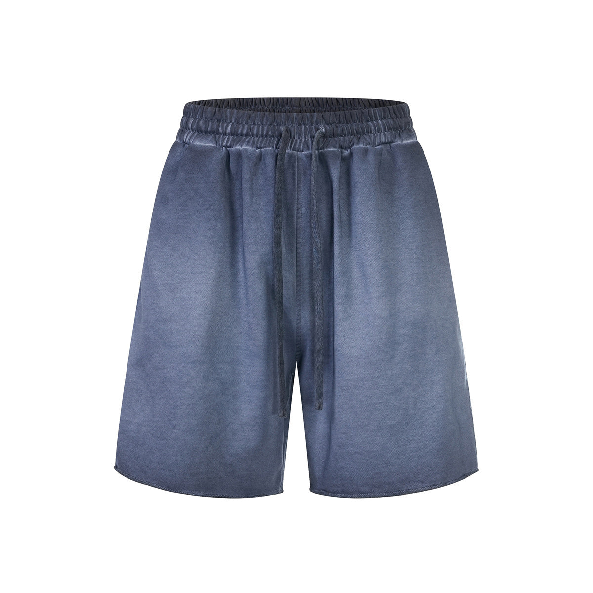 Reverse-Dyed Distressed Raw Edge Shorts