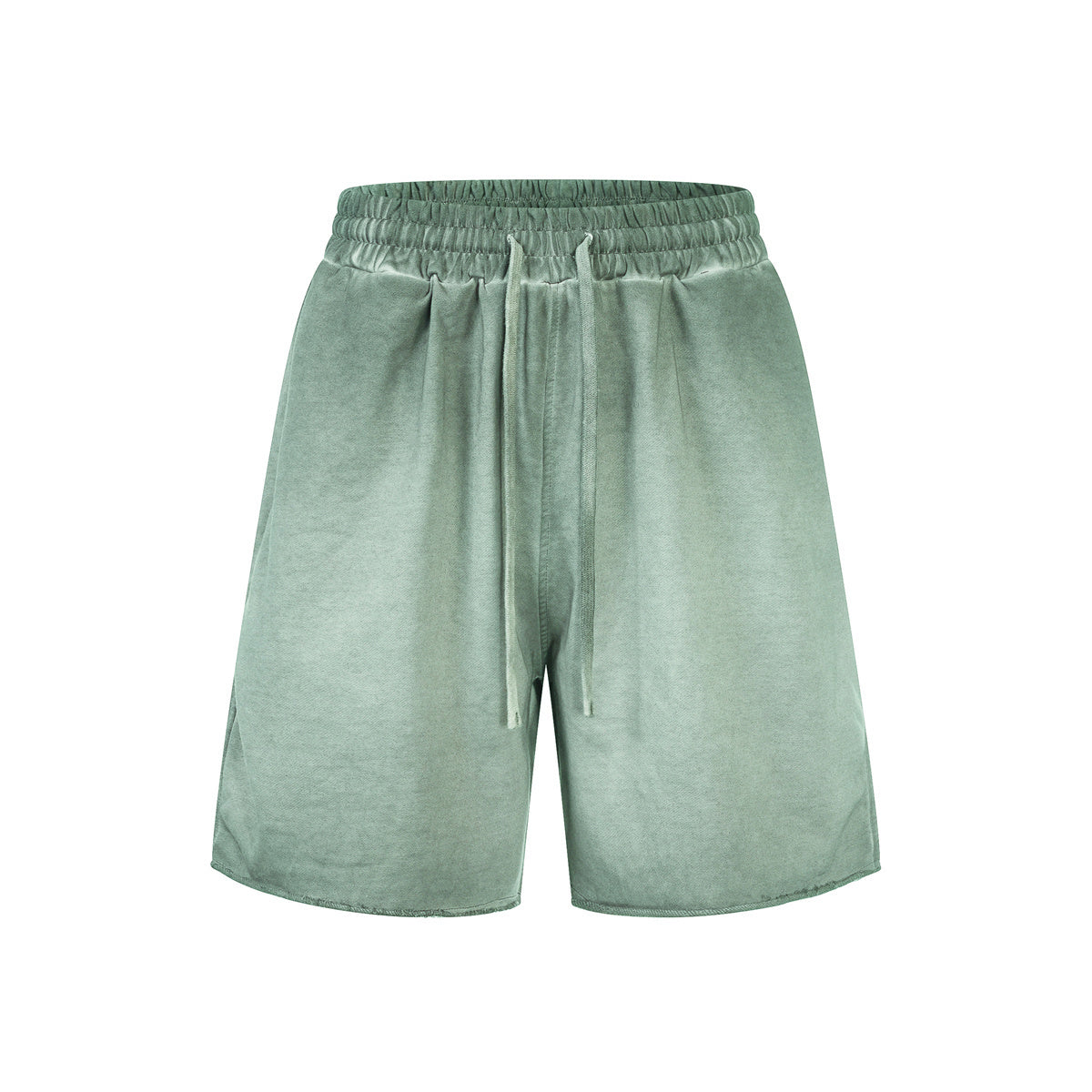 Reverse-Dyed Distressed Raw Edge Shorts