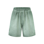 Reverse-Dyed Distressed Raw Edge Shorts