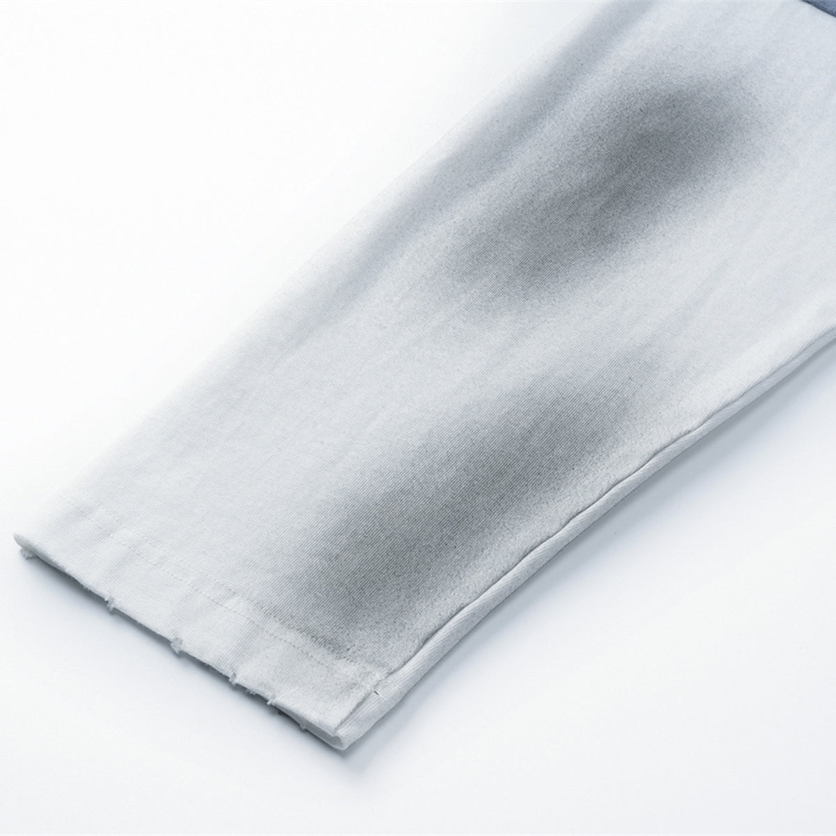 Washed Colorblock Contrast Sleeve Tee