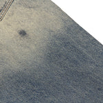 Faded Blue Vintage-Sanded Wide-Leg Jeans