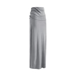 High Waist Ruched Knit Maxi Skirt