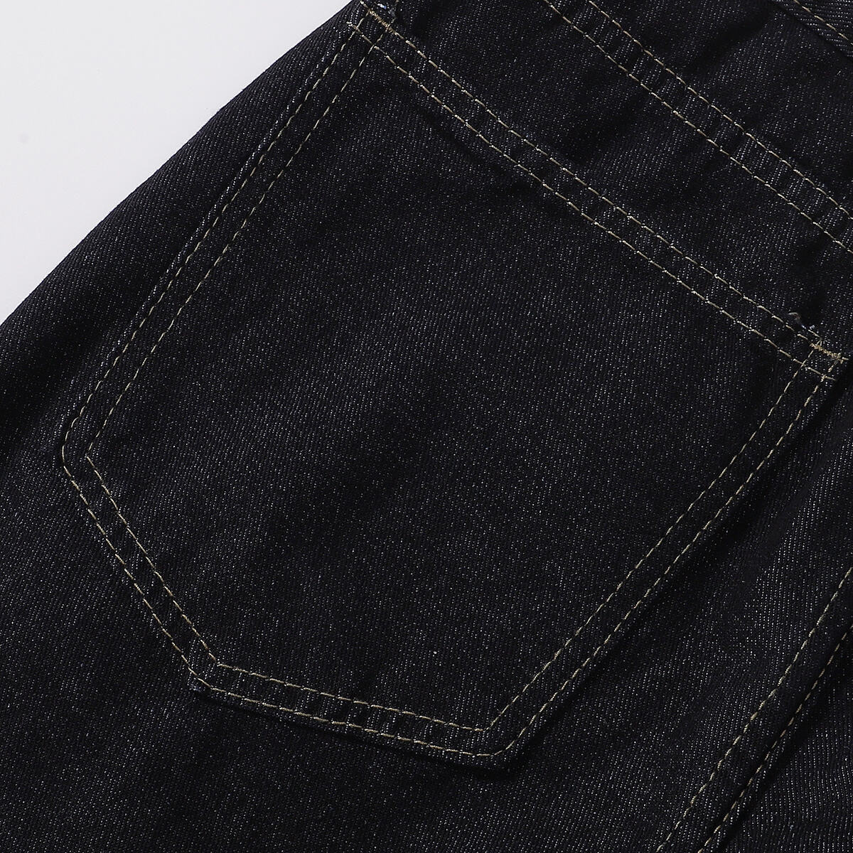 Curved Button Fly Wide-Leg Jeans