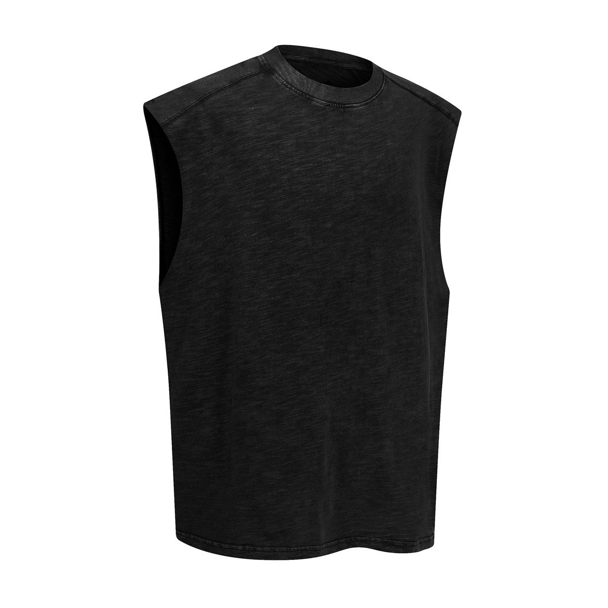 Raw Edge Distressed Studded Sleeveless Tee