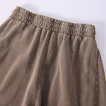 Vintage Washed Curved Panel Wide Drawstring Pants