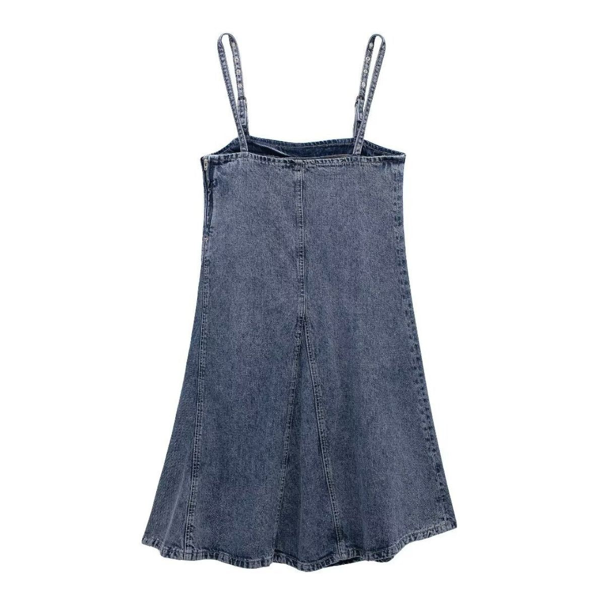 Adjustable Straps A-Line Denim Slip Dress
